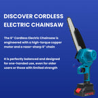 Cordless Electric Chainsaw | Lightweight, Ergonomic Design & Ideal for Effortless Garden Trimming