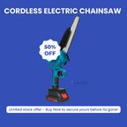 Cordless Electric Chainsaw | Lightweight, Ergonomic Design & Ideal for Effortless Garden Trimming