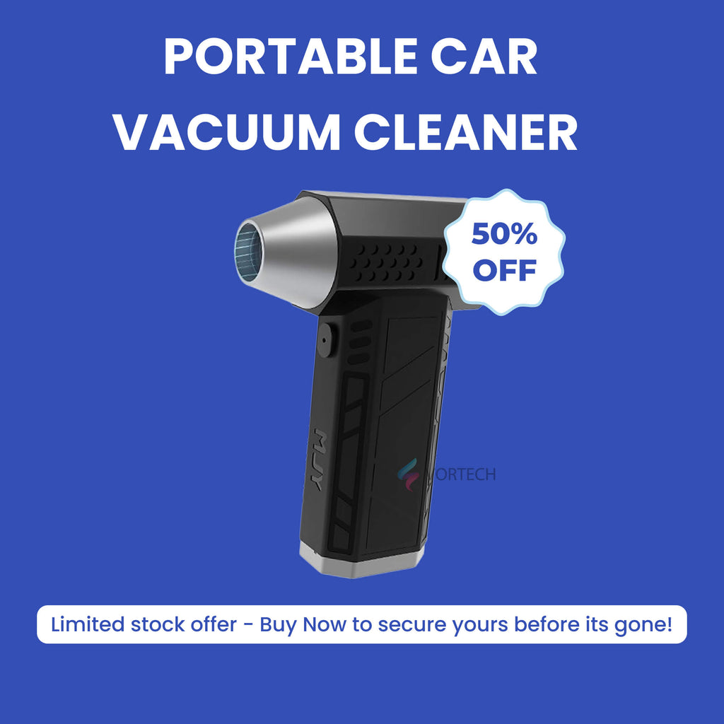 Portable Car Vacuum Cleaner | Wireless, Lightweight & Versatile for Home, Garage & Auto Cleaning