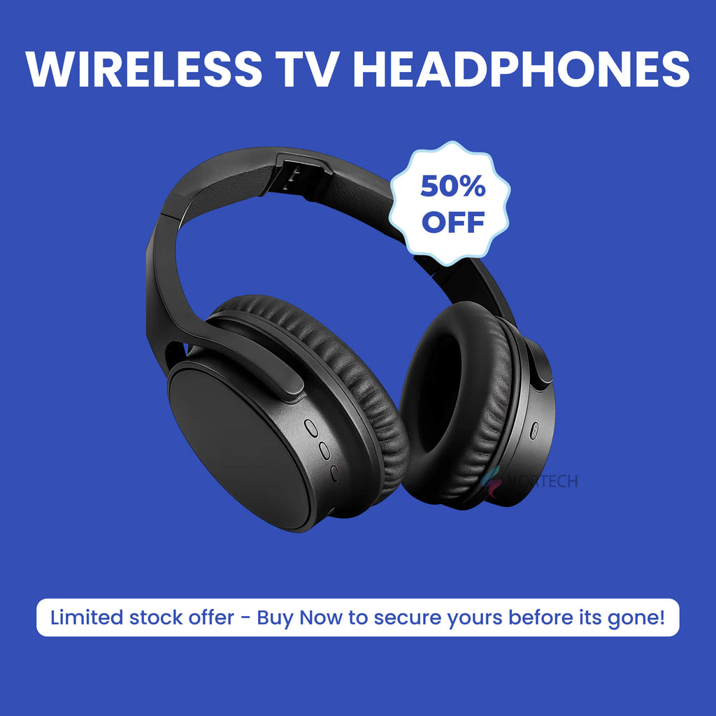 Wireless TV Headphones | Noise-Cancelling, Comfortable Fit & Ideal for Home Entertainment