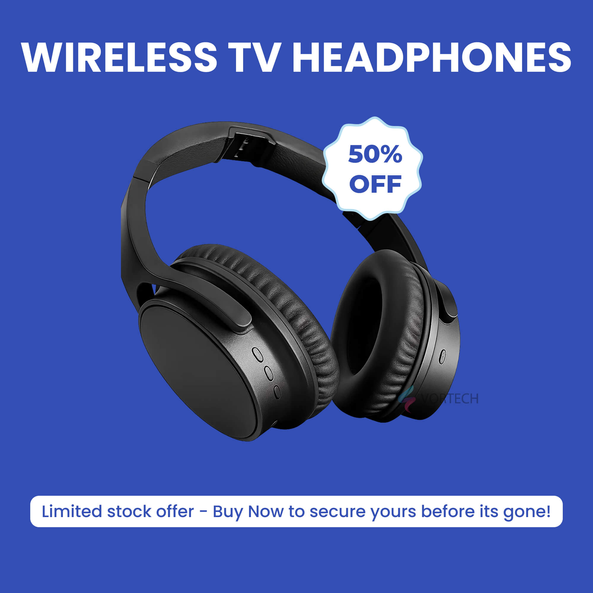 Wireless TV Headphones | Noise-Cancelling, Comfortable Fit & Ideal for Home Entertainment