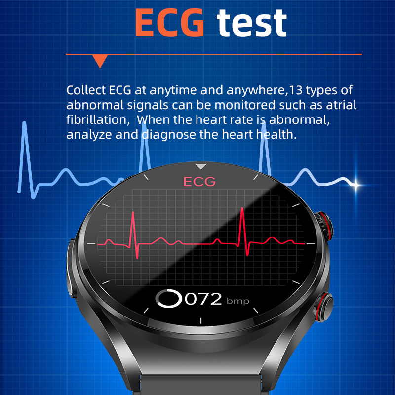Smart Health Monitor Watch | One-Click Blood Sugar, ECG & Heart Rate Tracking for Daily Wellness