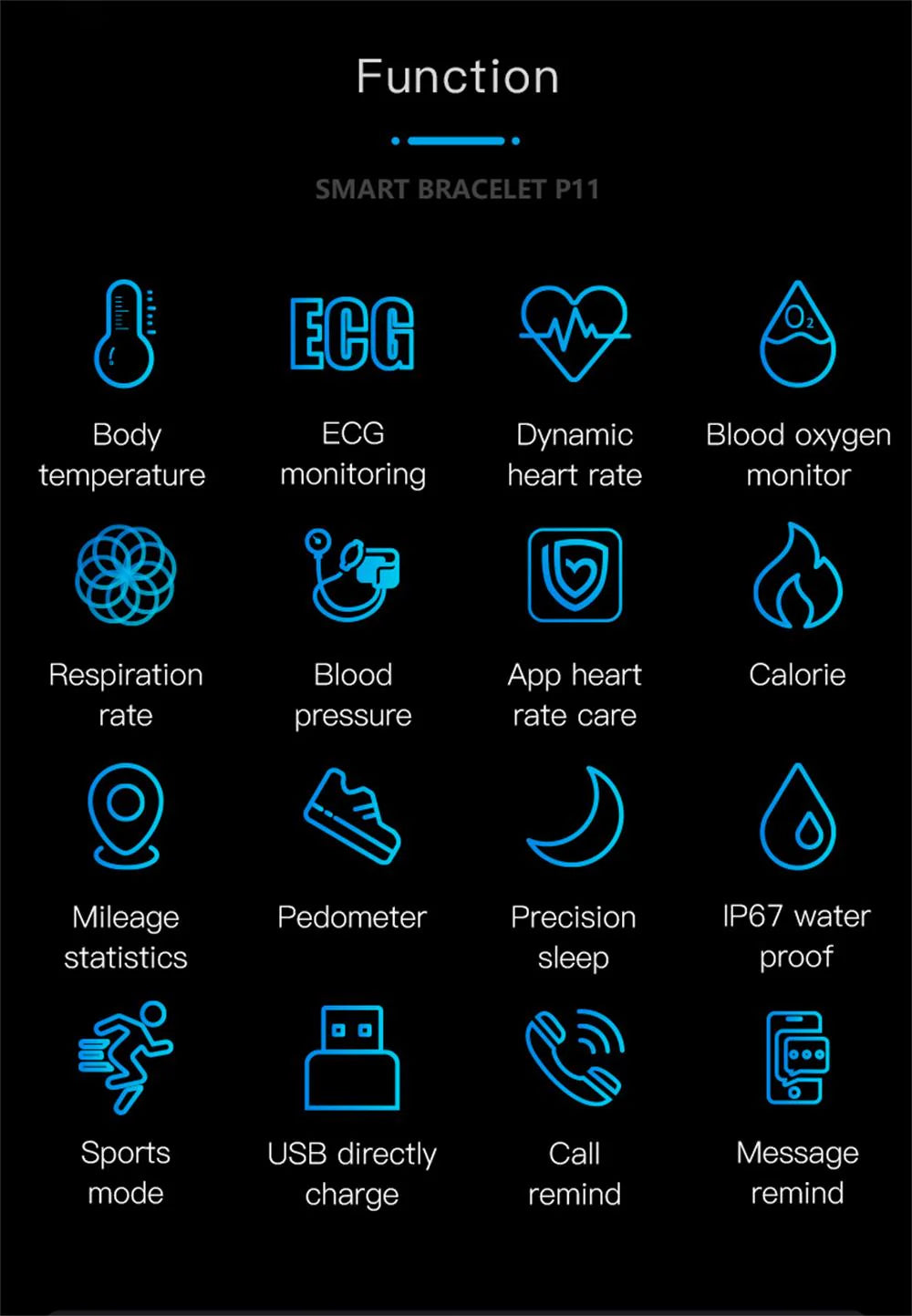 Intelligent Blood Pressure Monitor Smartwatch | EKG, Heart Rate & Sleep Tracker for Women, Waterproof & Comfortable