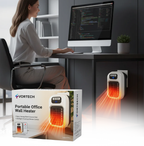 Portable Office Wall Heater | Space-Saving Silent Ceramic Heat with Remote Control and Intelligent Desktop Climate Control