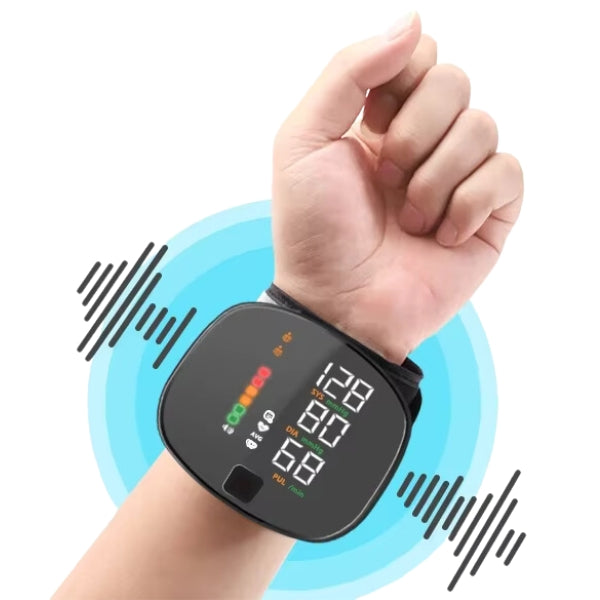 Portable Wrist Blood Pressure Monitor | LCD Display, Adjustable Cuff, Heart Rate Tracking & USB Rechargeable