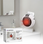 Mini Wall-Mounted Bathroom Heater | 3-Second Rapid PTC Ceramic Heat with Remote Control and Energy-Saving Timer