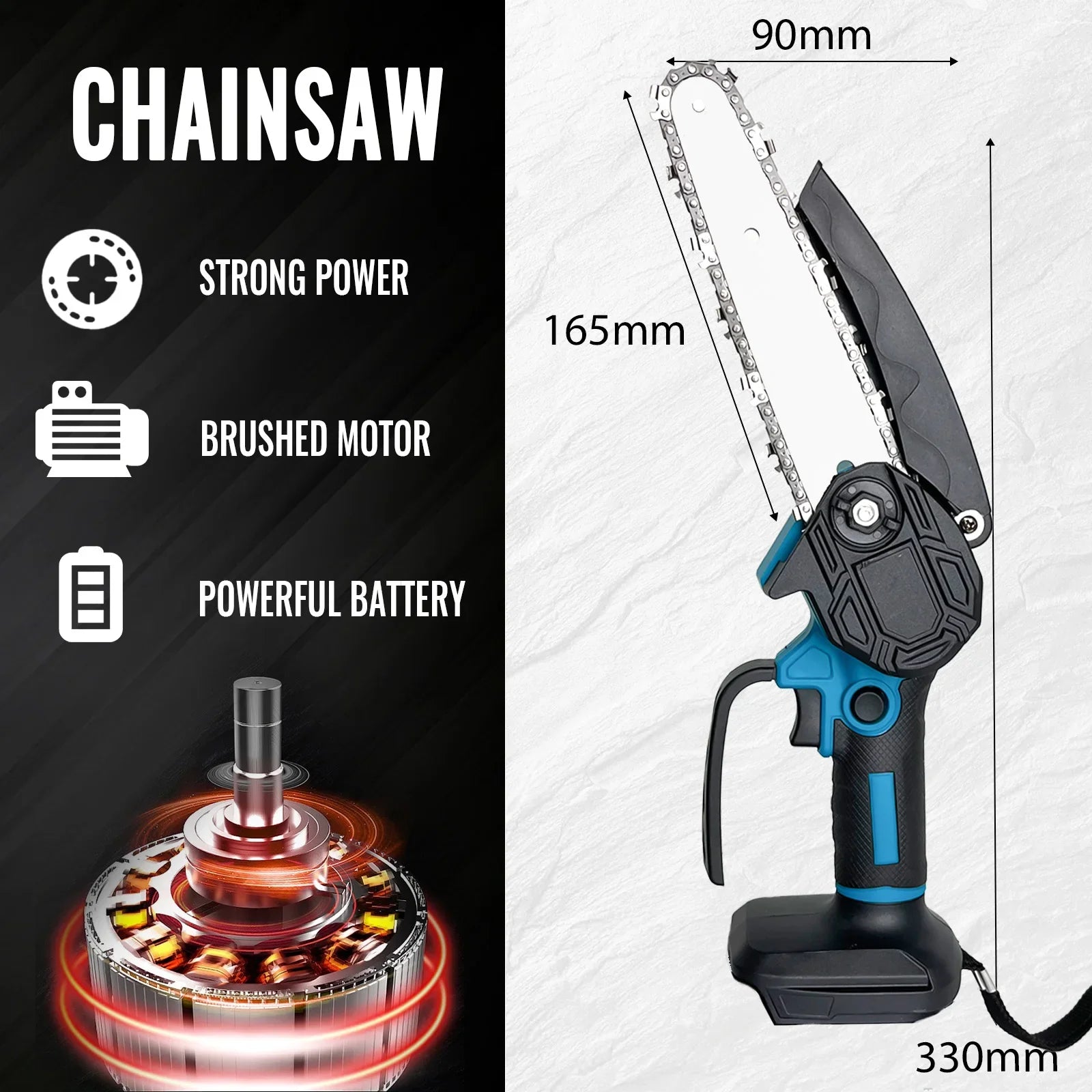 Portable Mini Chainsaw | 6-Inch, Lightweight & Efficient for Tree, Branch, and Wood Cutting