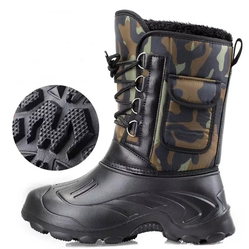 Men's Waterproof Snow Boots | Thickened, Non-Slip & Ideal for Winter Hiking and Fishing