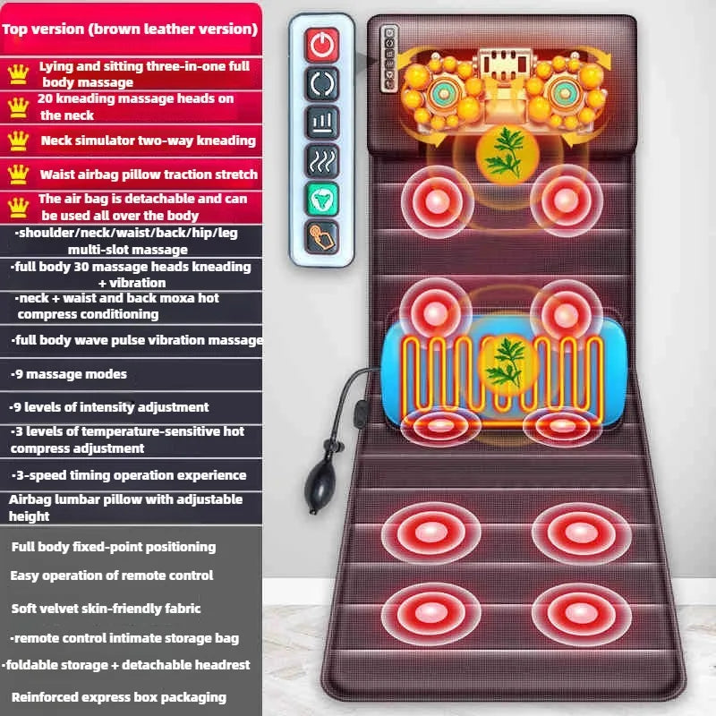 Vibrating Massage Mattress – Full Body Relaxation | Remote Operated