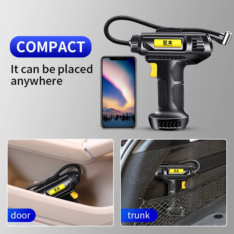 Portable 12V Tire Inflator – Air Compressor for Car & Bike