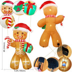 8FT Christmas Inflatable Gingerbread Man | Waterproof, LED Lights & Ideal for Outdoor Yard Decorations