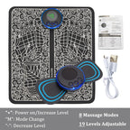 EMS Foot Massager Mat – 8 Modes & 19 Levels | Rechargeable