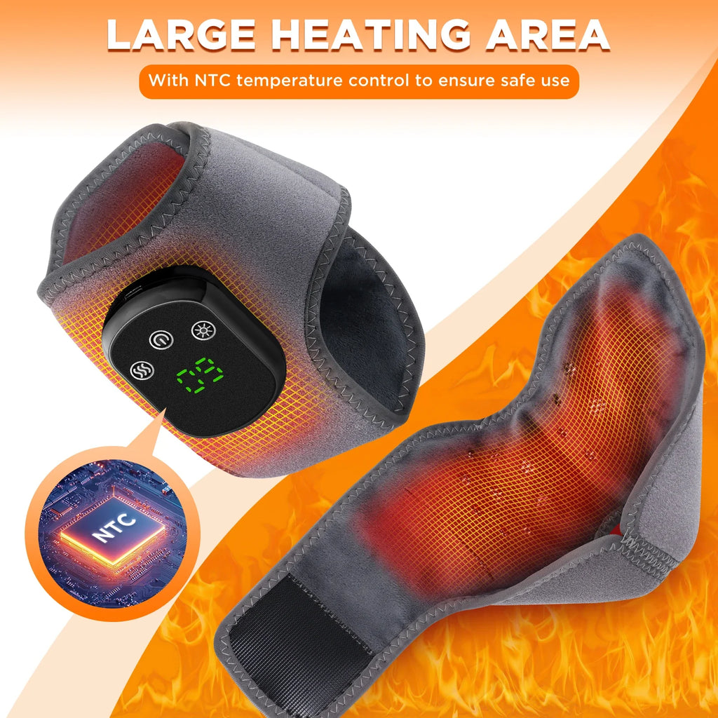 Electric Heating Ankle Massager | 3 Heat Settings, Vibration Modes & Timer for Ankle Pain Relief and Sports Recovery