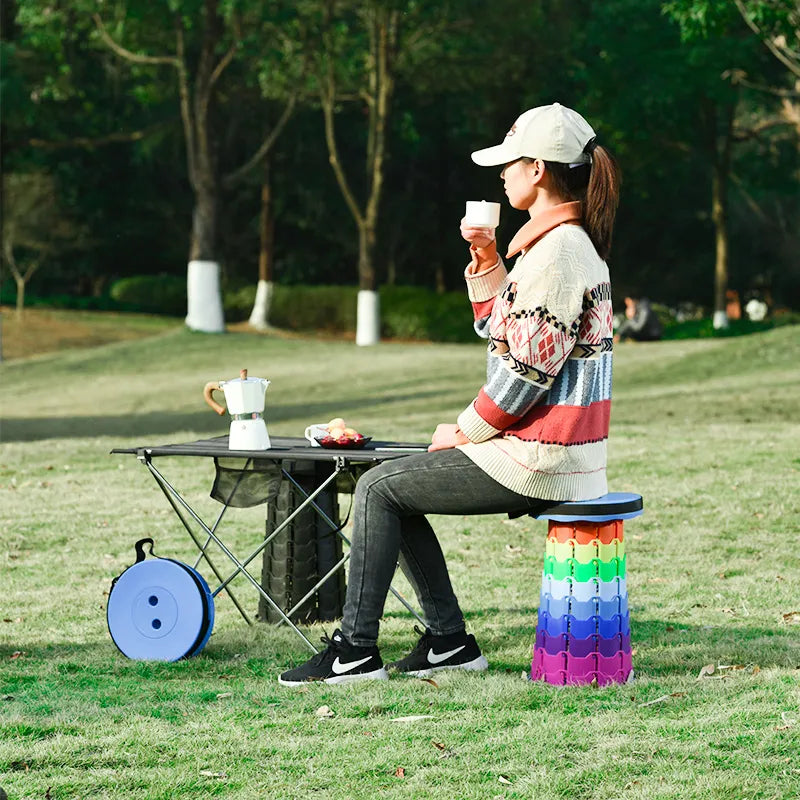 Collapsible Camping Stool - Portable Folding Stool for Outdoor Activities, Hiking, Fishing, and Travel