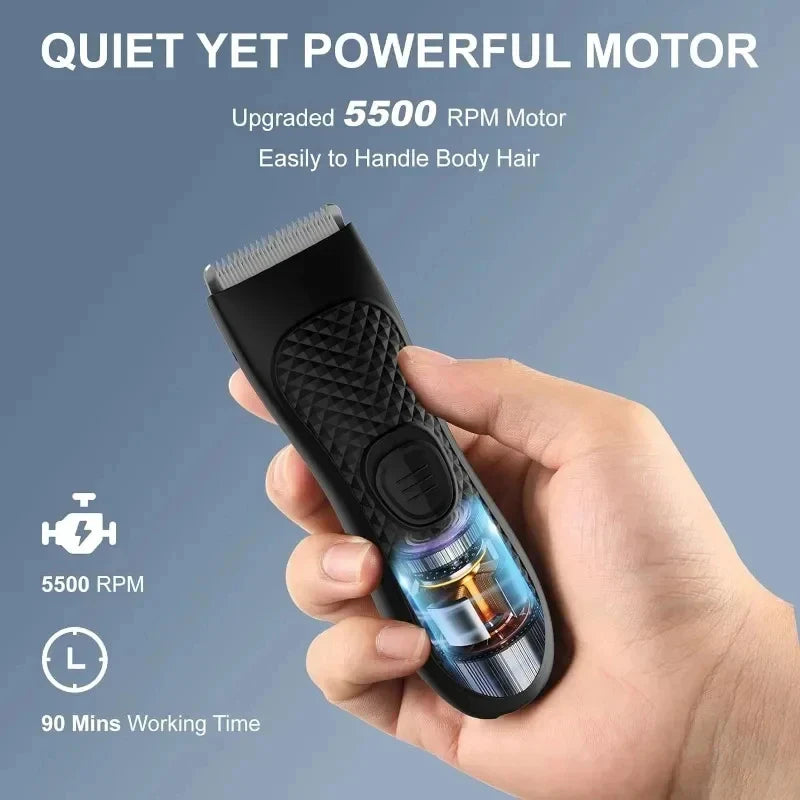 Men's Electric Body Hair Trimmer | Waterproof, Rechargeable & Ideal for Groin, Underarm, and Body Grooming