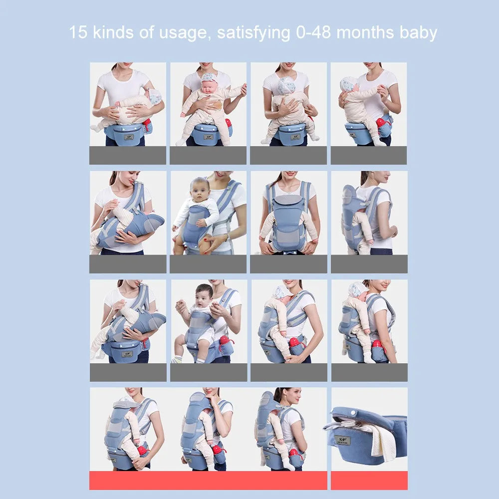 3-in-1 Baby Carrier – Hip Seat Design for Infant to Toddler
