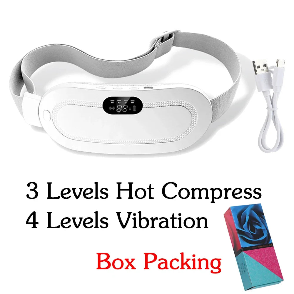 Women's Rechargeable Menstrual Heating Pad | Adjustable Heat & Vibration for Period Relief at Home