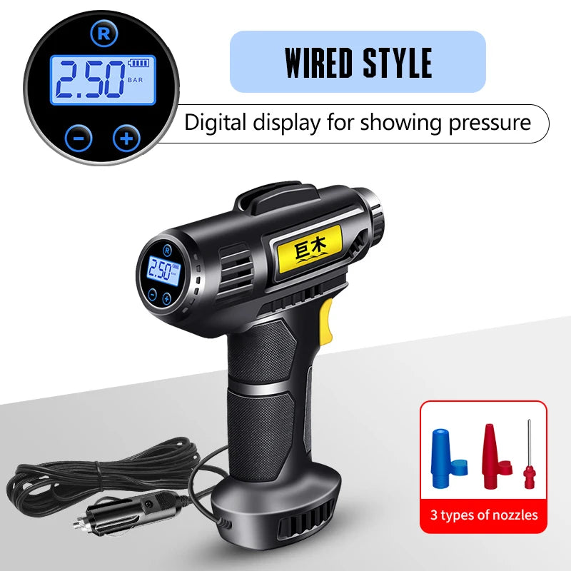 Portable 12V Tire Inflator – Air Compressor for Car & Bike
