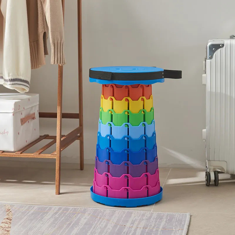 Collapsible Camping Stool - Portable Folding Stool for Outdoor Activities, Hiking, Fishing, and Travel