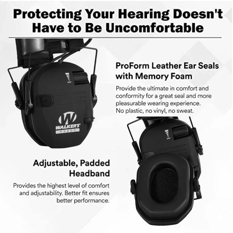 Electronic Earmuffs for Hearing Protection - Noise-Canceling Headphones for Shooting, Hunting, and Industrial Use