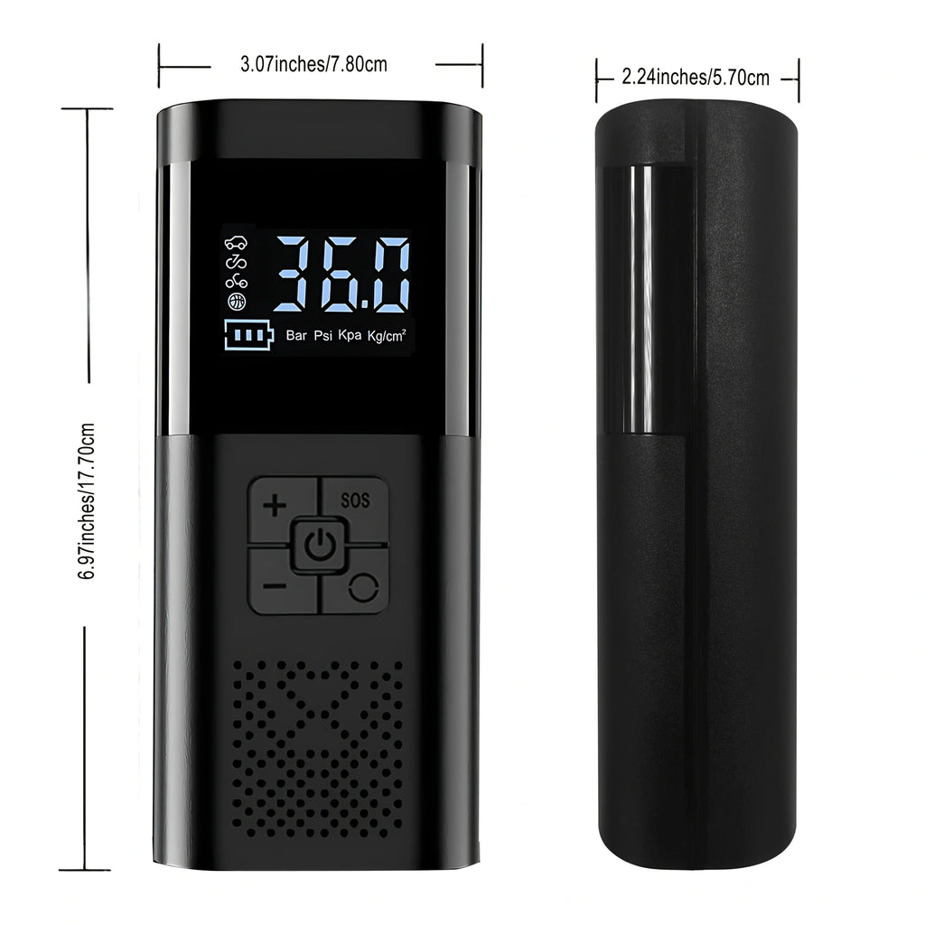 Portable Air Pump for Car Tires – Digital Gauge | LED Light