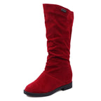 Women's Frosted Mid-Calf Winter Boots | Low Heel, Plus Velvet & Ideal for Cold Weather Wear