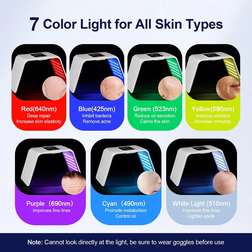 Professional LED Light Therapy Machine – 7 Modes | Foldable Design