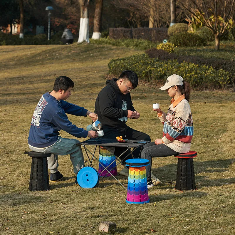 Collapsible Camping Stool - Portable Folding Stool for Outdoor Activities, Hiking, Fishing, and Travel