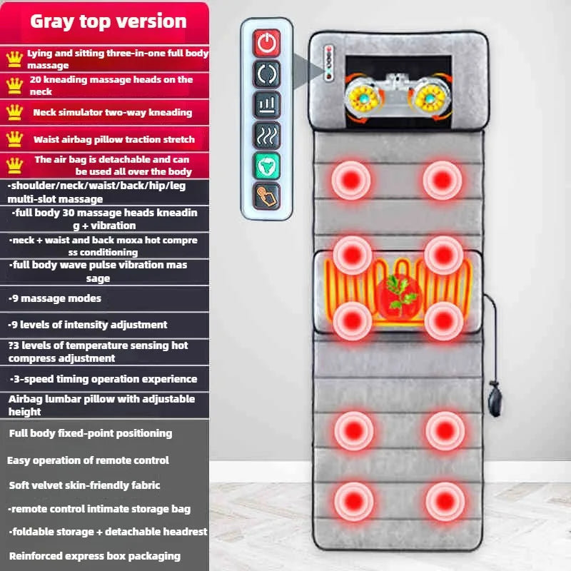 Vibrating Massage Mattress – Full Body Relaxation | Remote Operated