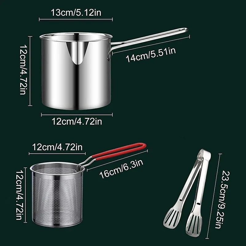 304 Stainless Steel Deep Frying Pot | Durable, Multi-Functional & Ideal for Frying Chicken, Tempura & More