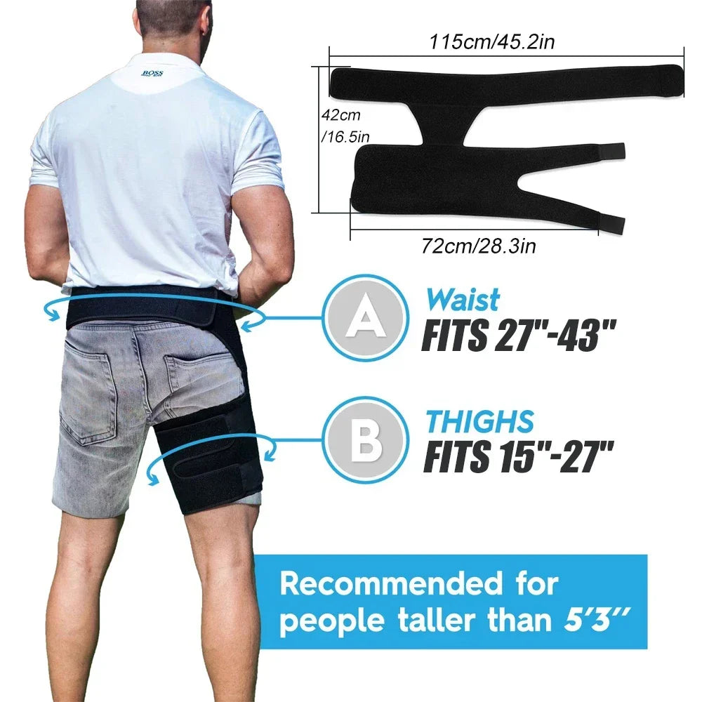 Thigh Muscle Support – Stabilizing Compression Wrap|Unisex Adjustable