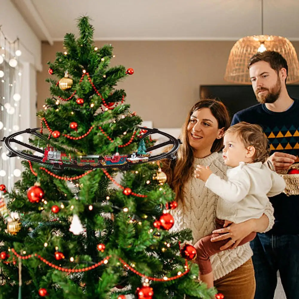 Christmas Electric Train Set | Realistic, Easy to Assemble & Safe for Kids, Perfect for Christmas Tree Decoration