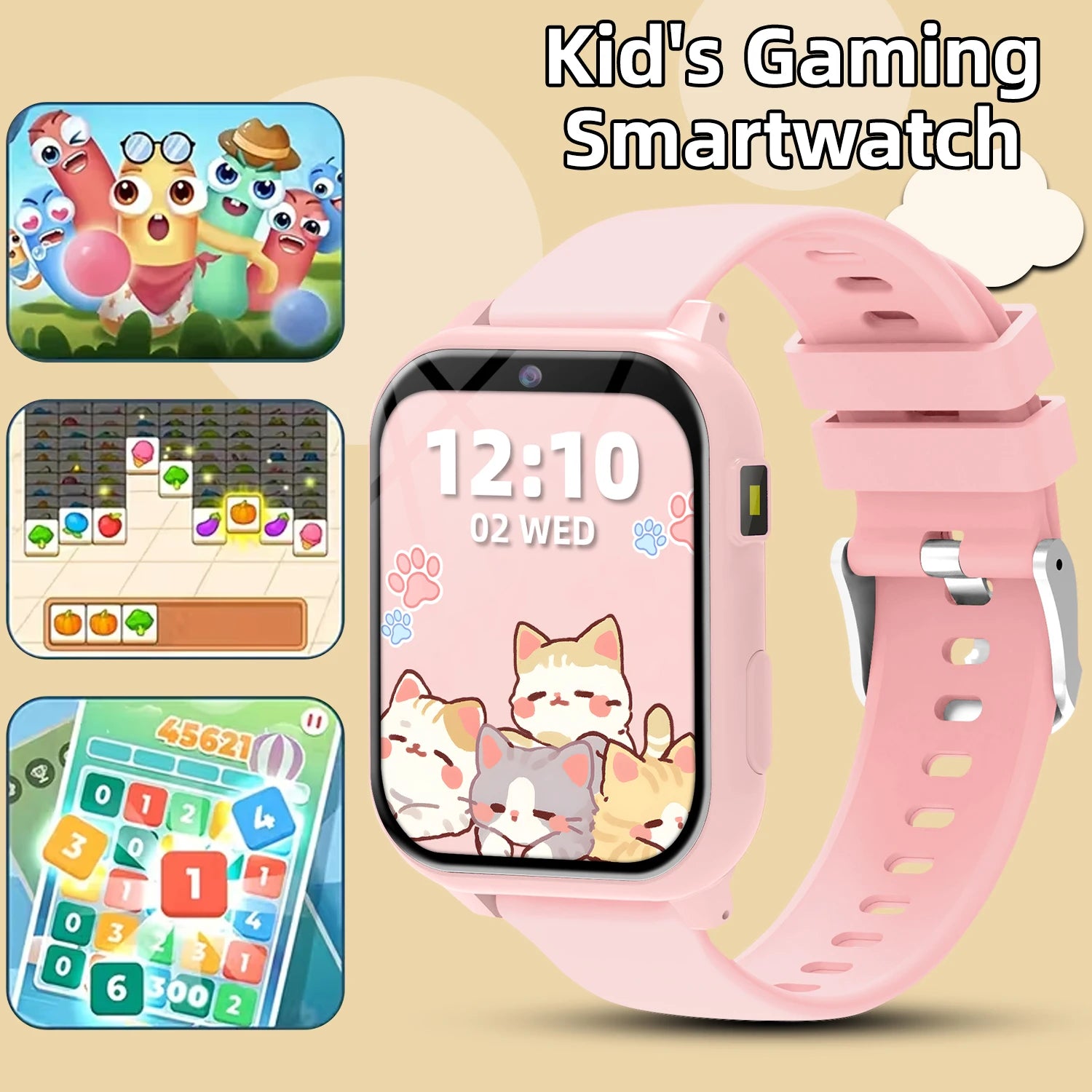 Smart Watch for Kids – Alarm, Countdown & Flashlight | 1.83" Touchscreen