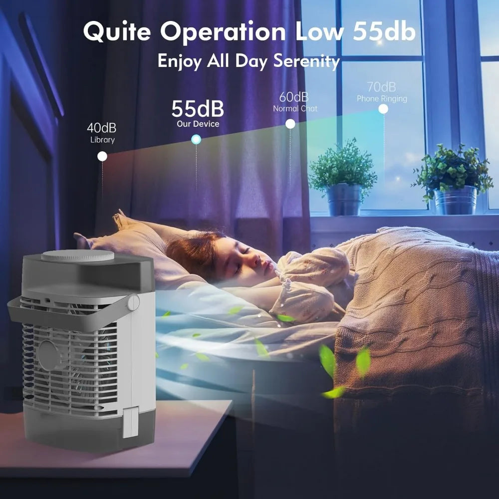3-in-1 Portable Air Conditioner | Compact, 1000mL Water Tank & Timer for Home, Office & Outdoor Use