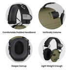 Electronic Earmuffs for Hearing Protection - Noise-Canceling Headphones for Shooting, Hunting, and Industrial Use