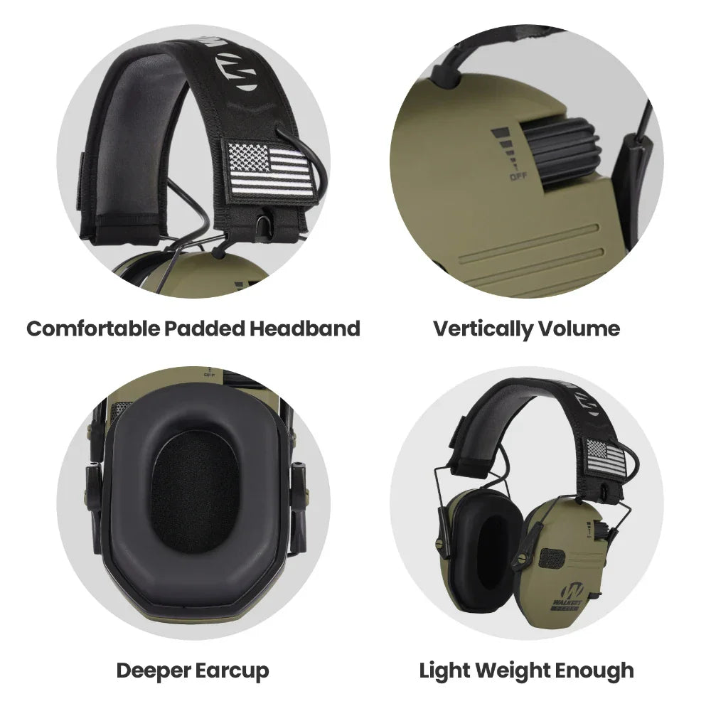 Electronic Earmuffs for Hearing Protection - Noise-Canceling Headphones for Shooting, Hunting, and Industrial Use