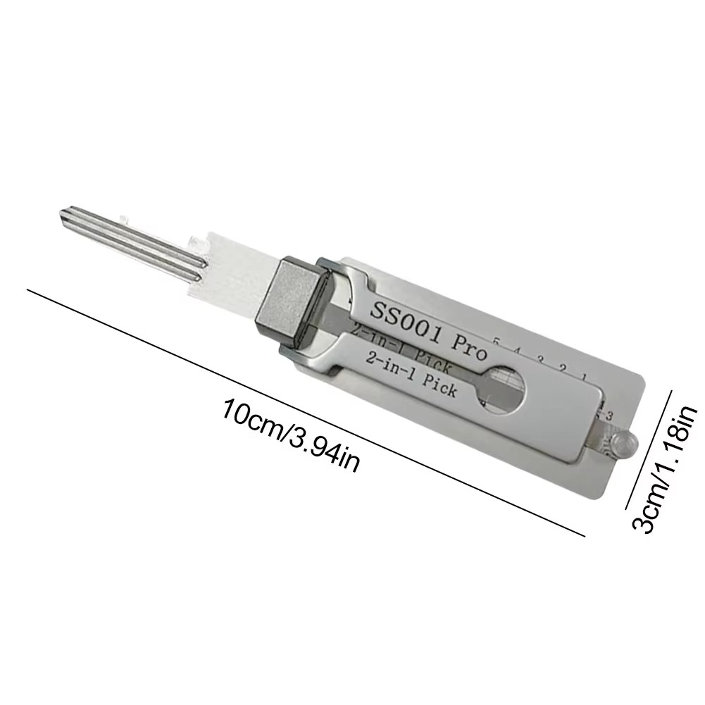 Stainless Steel Key Decoder Tool | 2-in-1 Lock Decoding & Picking for Professional Locksmiths
