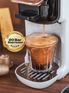 5-in-1 Coffee Machine | 20-Bar Pressure, Milk Frother & Compatible with Nespresso, Dolce Gusto, ESE Pods for Home Brewing