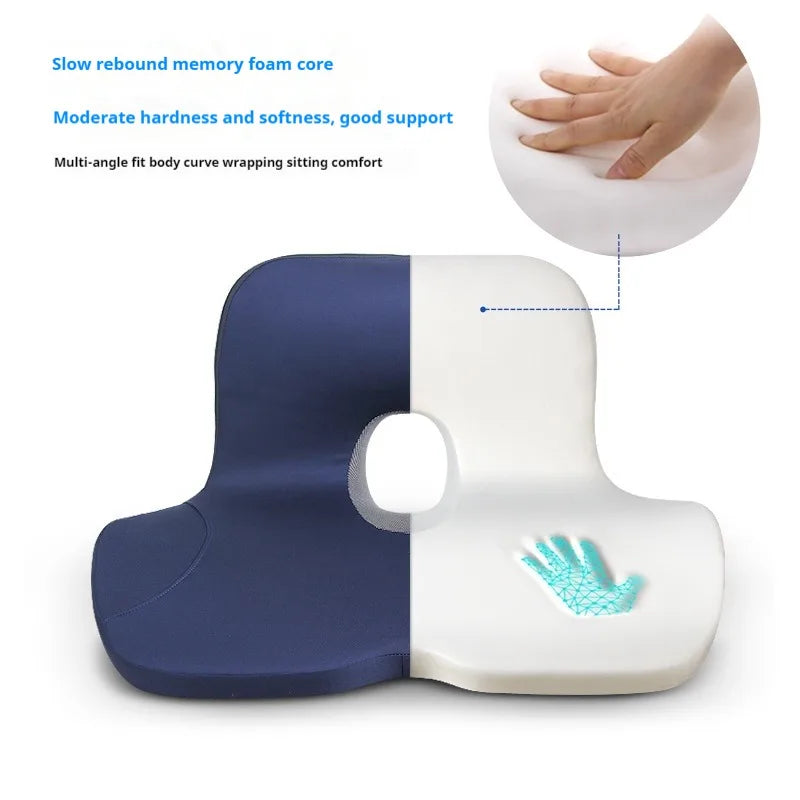 Memory Foam Seat Cushion – Hip & Lower Back Support | Non-Slip Base