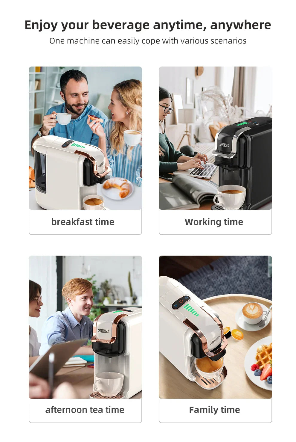 5-in-1 Coffee Machine | 20-Bar Pressure, Milk Frother & Compatible with Nespresso, Dolce Gusto, ESE Pods for Home Brewing