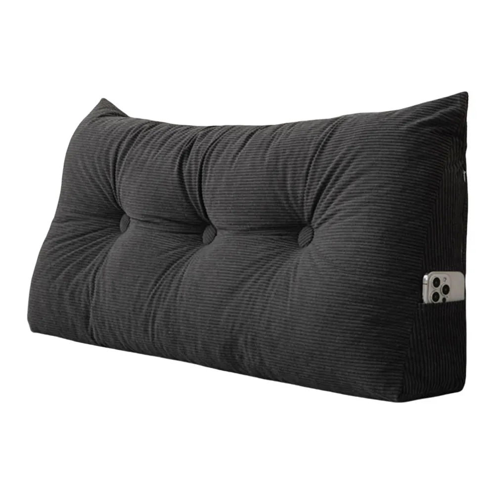Bed Wedge Pillow – Long Upright Back Support | Corduroy Cover