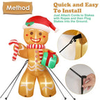 8FT Christmas Inflatable Gingerbread Man | Waterproof, LED Lights & Ideal for Outdoor Yard Decorations