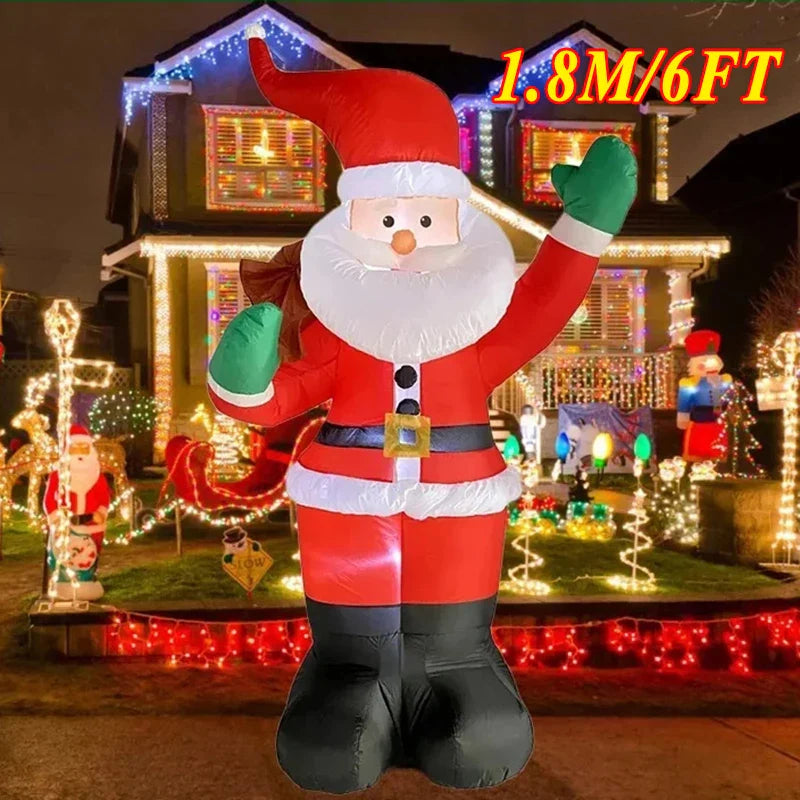 Inflatable Santa Claus Christmas Decoration | 6FT LED Lighted Holiday Decor for Indoor & Outdoor Use