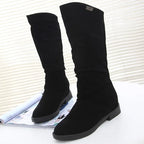 Women's Frosted Mid-Calf Winter Boots | Low Heel, Plus Velvet & Ideal for Cold Weather Wear