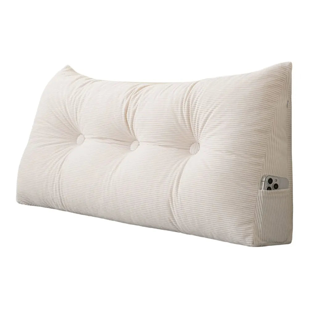 Bed Wedge Pillow – Long Upright Back Support | Corduroy Cover