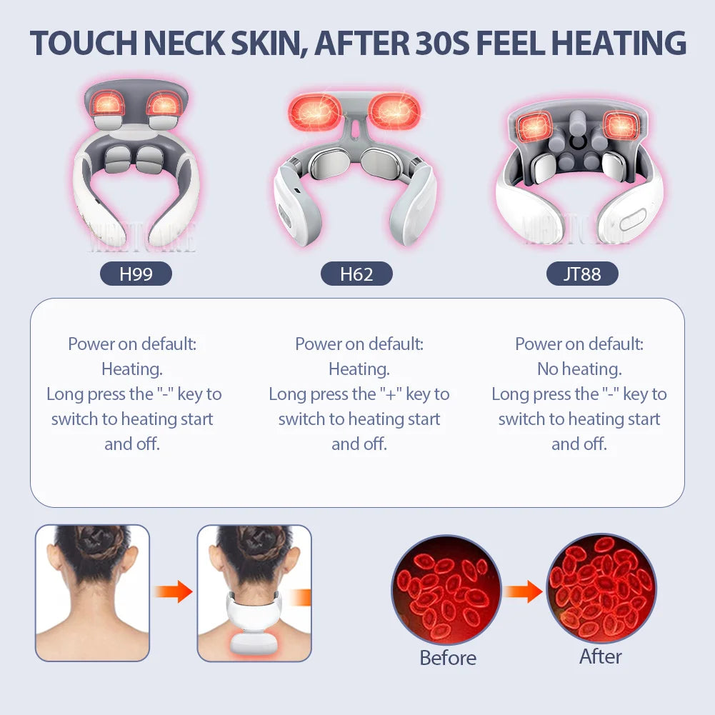 TENS Neck Massager – Wireless Muscle Stimulation | Portable & Rechargeable