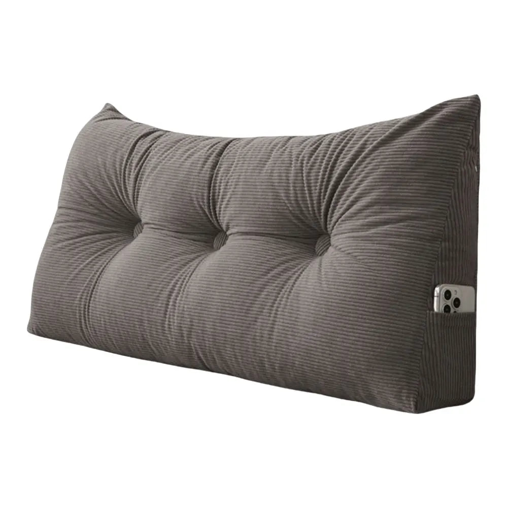 Bed Wedge Pillow – Long Upright Back Support | Corduroy Cover
