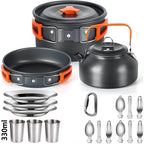 Portable Camping Cookware Set - Lightweight Non-Stick Cooking Kit for Hiking, Backpacking & Outdoor Adventures
