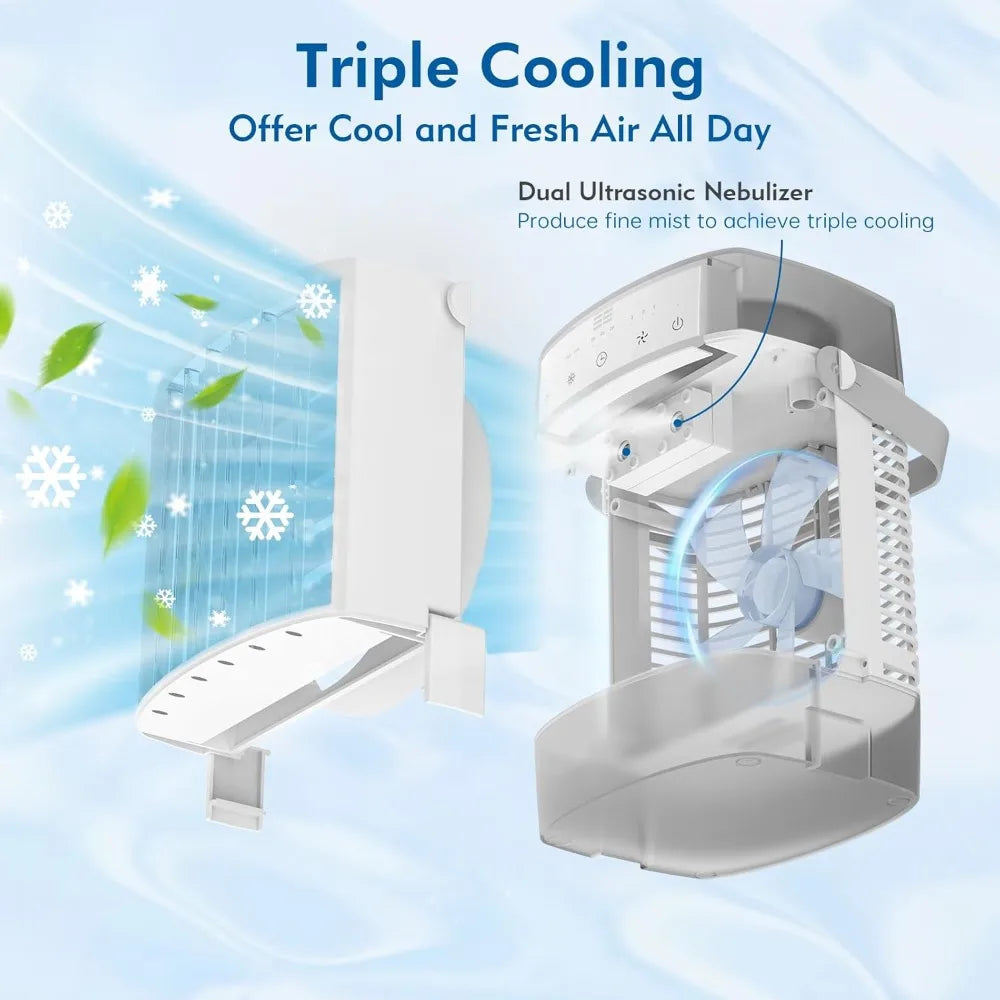 3-in-1 Portable Air Conditioner | Compact, 1000mL Water Tank & Timer for Home, Office & Outdoor Use