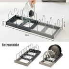 Expandable Kitchen Pan Organizer – 7 Adjustable Dividers